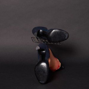 1950 Deep Blue Velvet Heels Pumps